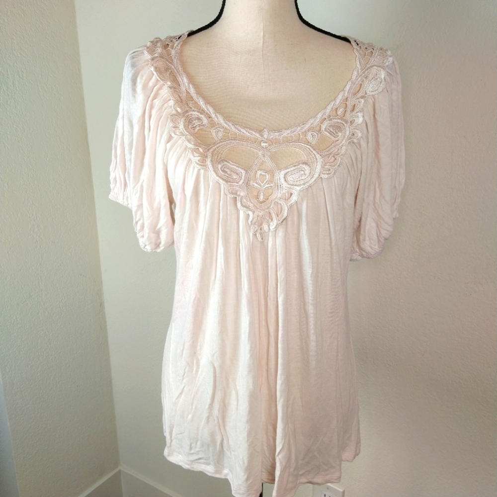 Rosebud white long top boho flowy shirt